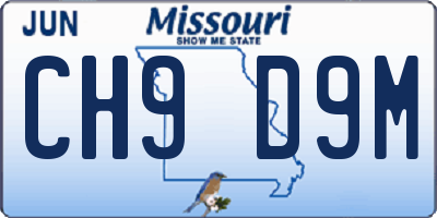 MO license plate CH9D9M