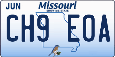 MO license plate CH9E0A