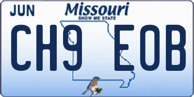 MO license plate CH9E0B