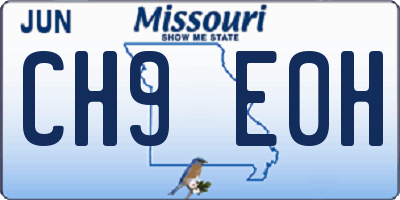 MO license plate CH9E0H