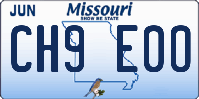 MO license plate CH9E0O