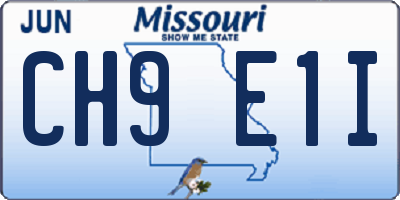 MO license plate CH9E1I