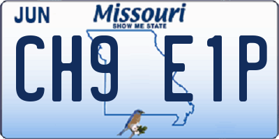 MO license plate CH9E1P