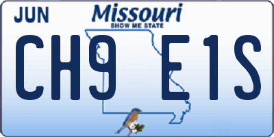 MO license plate CH9E1S