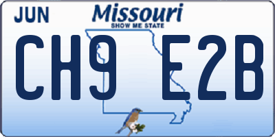 MO license plate CH9E2B
