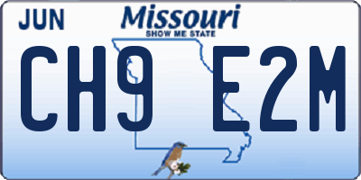MO license plate CH9E2M