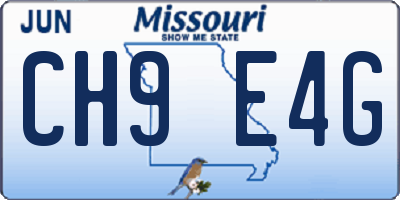 MO license plate CH9E4G