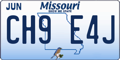 MO license plate CH9E4J