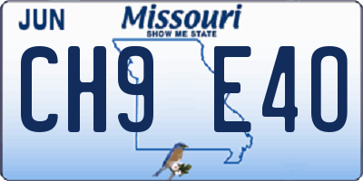MO license plate CH9E4O