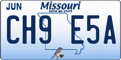 MO license plate CH9E5A