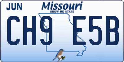 MO license plate CH9E5B