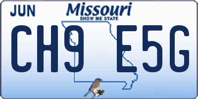 MO license plate CH9E5G