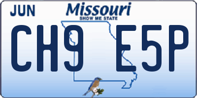 MO license plate CH9E5P