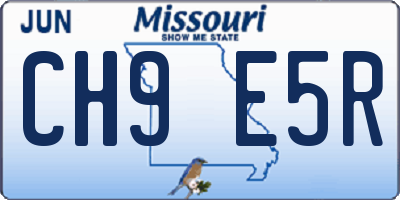 MO license plate CH9E5R