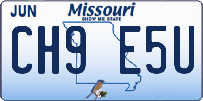 MO license plate CH9E5U