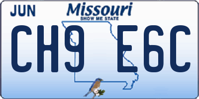 MO license plate CH9E6C