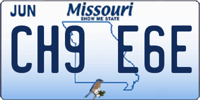 MO license plate CH9E6E