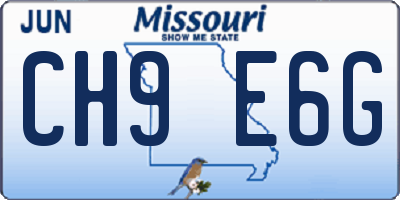 MO license plate CH9E6G