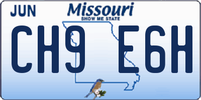 MO license plate CH9E6H