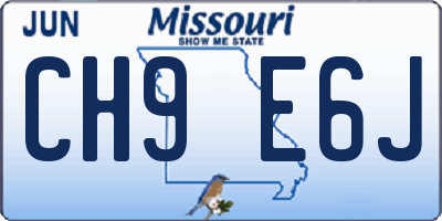 MO license plate CH9E6J