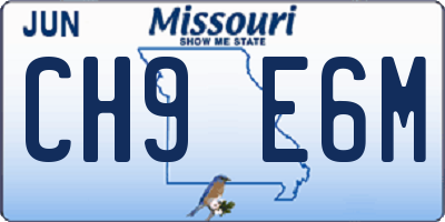 MO license plate CH9E6M