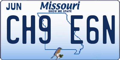 MO license plate CH9E6N