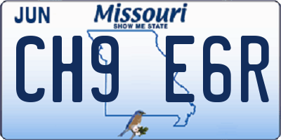 MO license plate CH9E6R