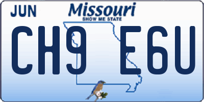 MO license plate CH9E6U