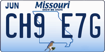 MO license plate CH9E7G