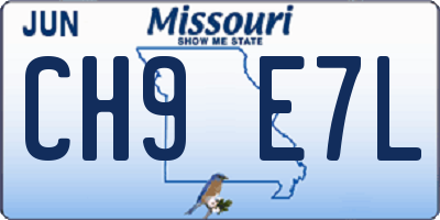 MO license plate CH9E7L
