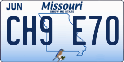 MO license plate CH9E7O