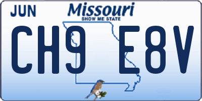 MO license plate CH9E8V
