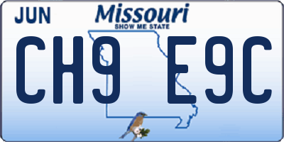 MO license plate CH9E9C
