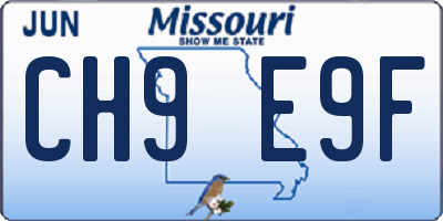 MO license plate CH9E9F