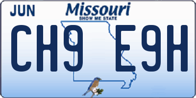 MO license plate CH9E9H