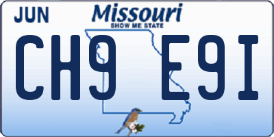 MO license plate CH9E9I