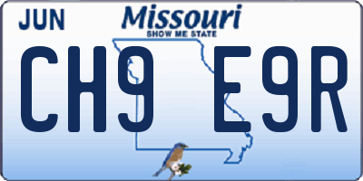 MO license plate CH9E9R