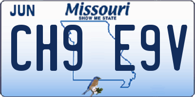 MO license plate CH9E9V