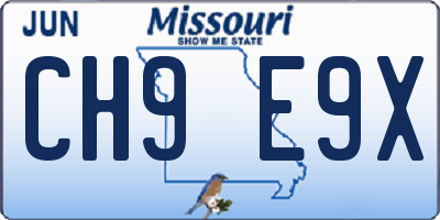 MO license plate CH9E9X