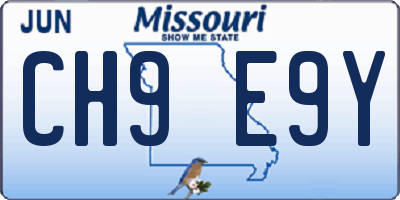 MO license plate CH9E9Y