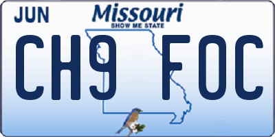 MO license plate CH9F0C