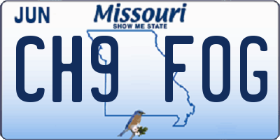 MO license plate CH9F0G