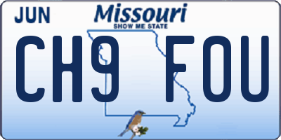 MO license plate CH9F0U