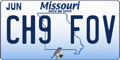 MO license plate CH9F0V