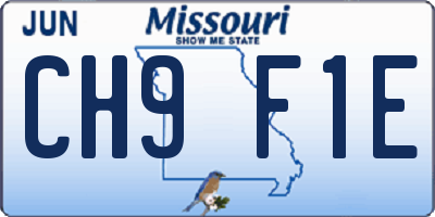 MO license plate CH9F1E
