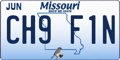 MO license plate CH9F1N
