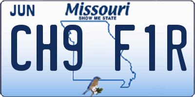 MO license plate CH9F1R