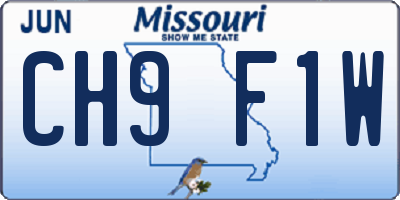 MO license plate CH9F1W