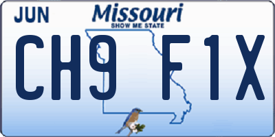 MO license plate CH9F1X
