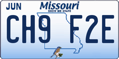 MO license plate CH9F2E